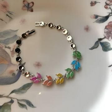 Renkli Yaprak Tasarım Bileklik