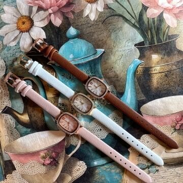 Taş Çerçeve Tasarım Vintage Deri Kordon Saat