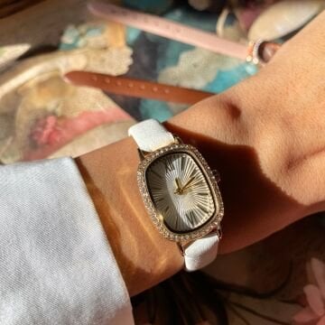 Taş Çerçeve Tasarım Vintage Deri Kordon Saat