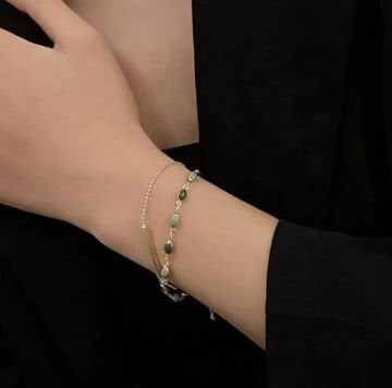 Çift Katmanlı Taşlı Bileklik