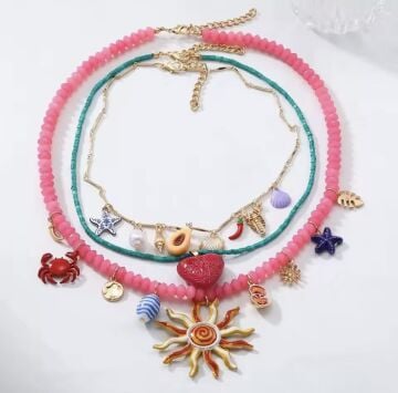 Summer Charm Tasarım 3'lü Kolye