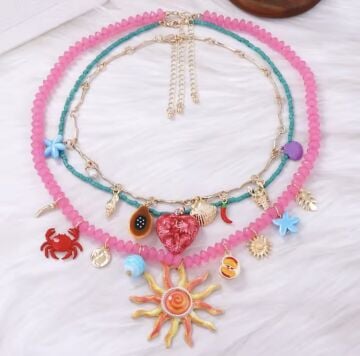 Summer Charm Tasarım 3'lü Kolye