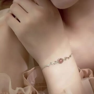 Stone Leaves Gümüş Bileklik