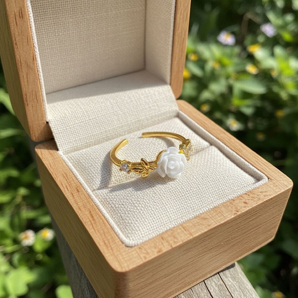 Gül Tasarım Kelebek Detay Vintage Yüzük