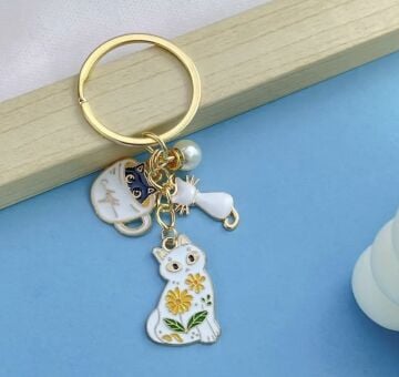 Sevimli Kedi Tasarım Anahtarlık