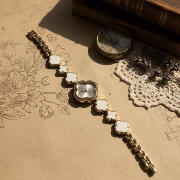 Yonca Model Taşlı Tasarım Saat