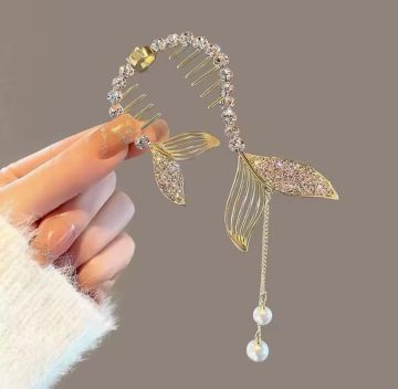 Kristal Taşlı Deniz Kızı Tasarım Toka