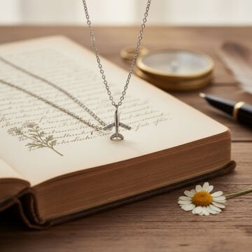 Uçak Figürlü Gümüş Kolye