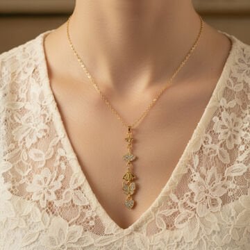 Kelebek Figürlü Minimal Tasarım Çelik Kolye