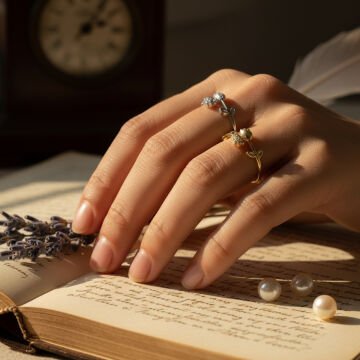 Taş Detaylı Lale Figürlü Yüzükler