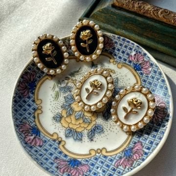 Vintage Rose Çelik Küpe