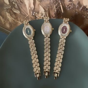 Vintage Taşlı Kordon Tasarım Saat