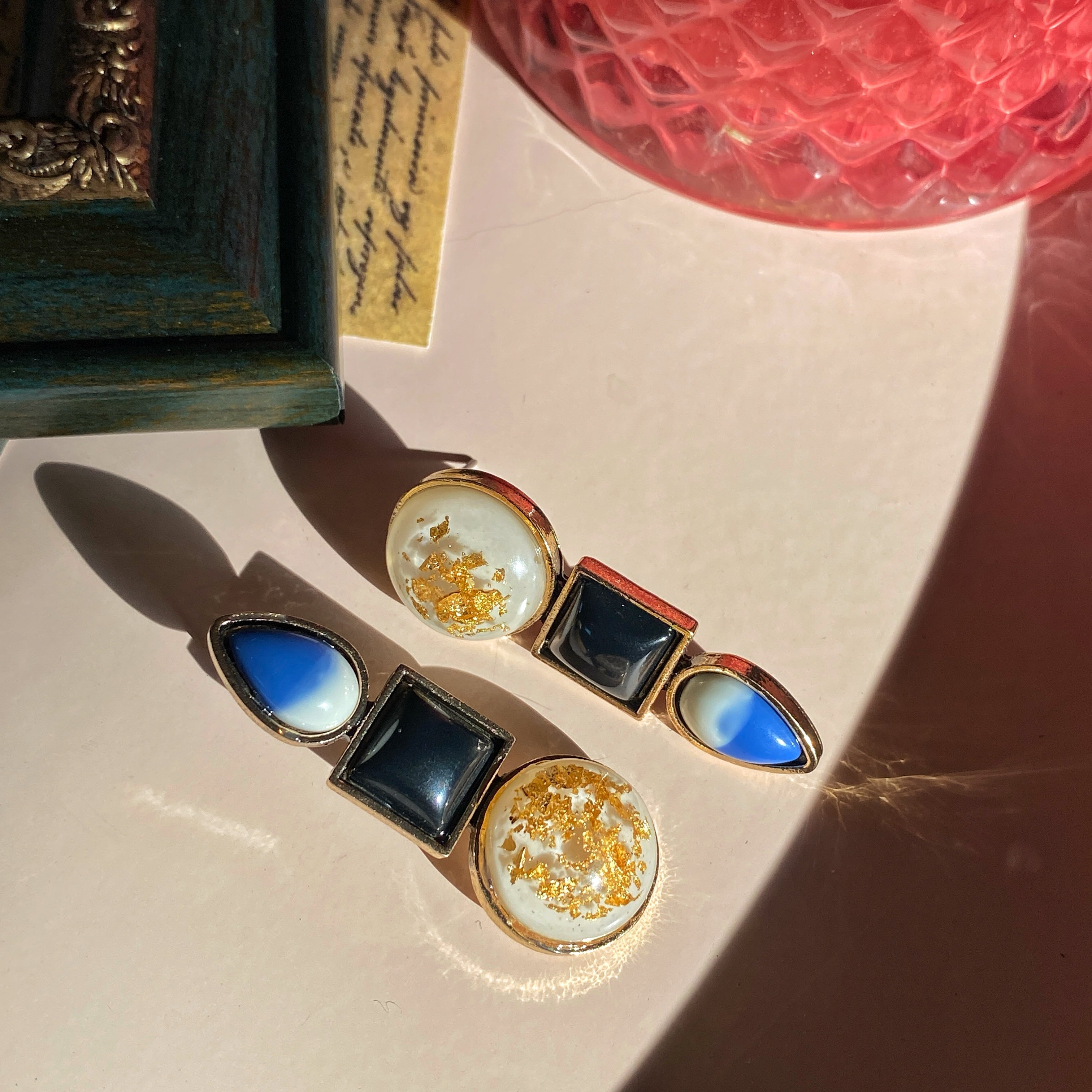 Lacivert Renk Tasarım Küpeler 1