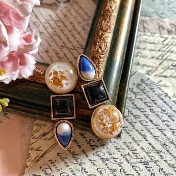 Lacivert Renk Tasarım Küpeler 1