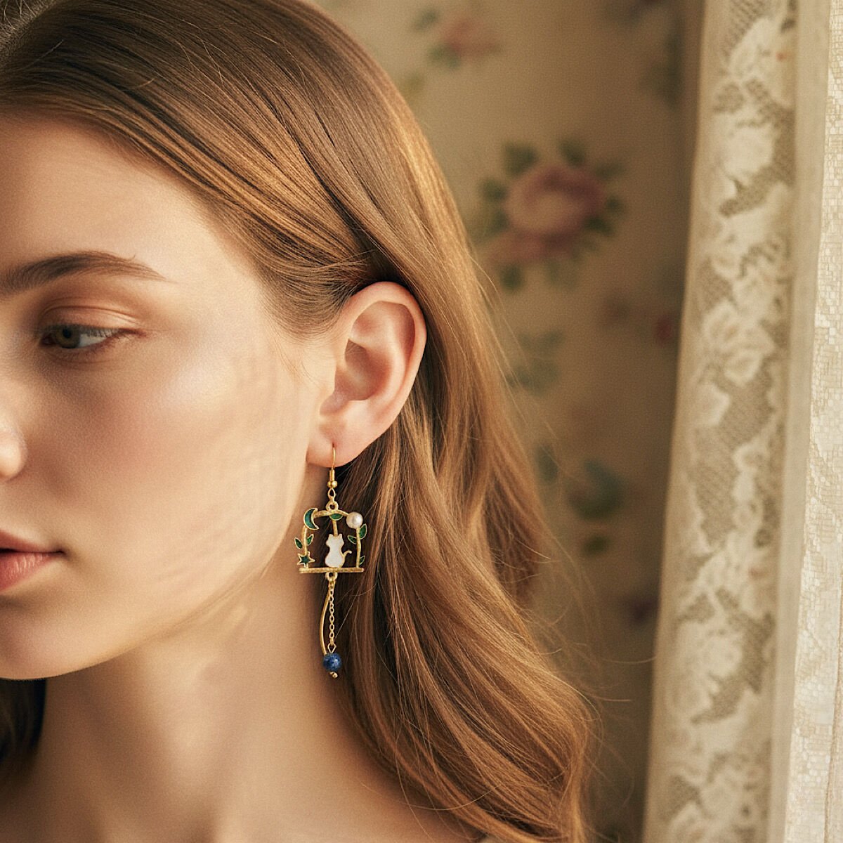 Lovely Cat Night Küpe