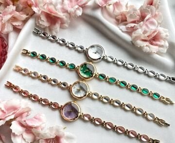 Vintage Opal Taş Tasarım Saat