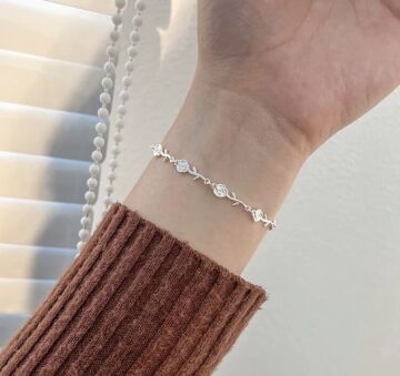 Rose Whisper Gümüş Bileklik