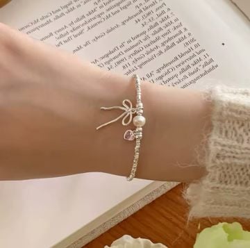 Sweet Heart Fiyonk Gümüş Bileklik