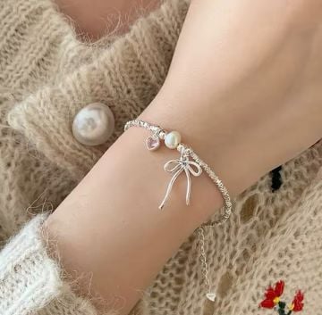 Sweet Heart Fiyonk Gümüş Bileklik