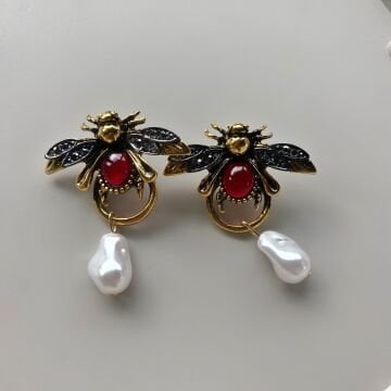 Vintage Arı Tasarım Küpe