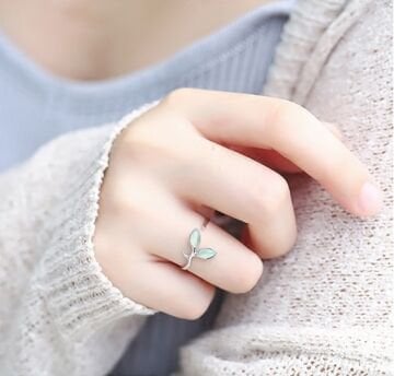 Yaprak Tasarım Vintage Gümüş Yüzük