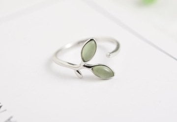 Yaprak Tasarım Vintage Gümüş Yüzük