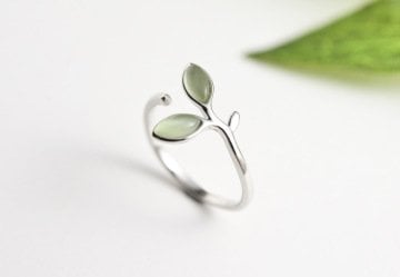 Yaprak Tasarım Vintage Gümüş Yüzük