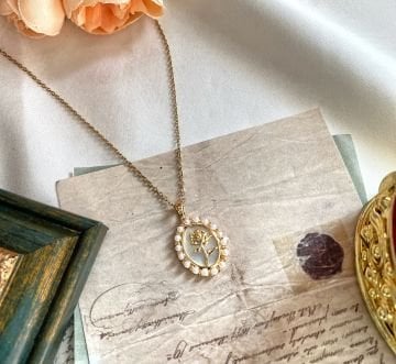 Vintage Rose Çelik Kolye