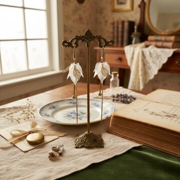 Gold Yaprak Tasarım Küpe