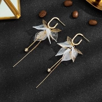 Gold Yaprak Tasarım Küpe