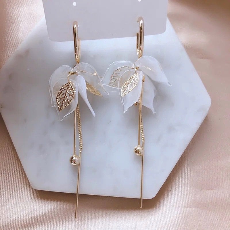 Gold Yaprak Tasarım Küpe