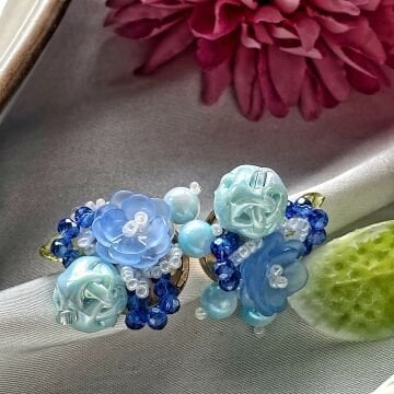 Blue Flower Küpe