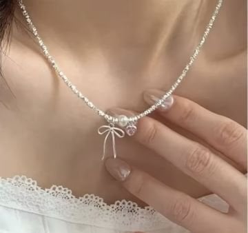 Sweet Heart Fiyonk Gümüş Kolye