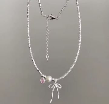 Sweet Heart Fiyonk Gümüş Kolye