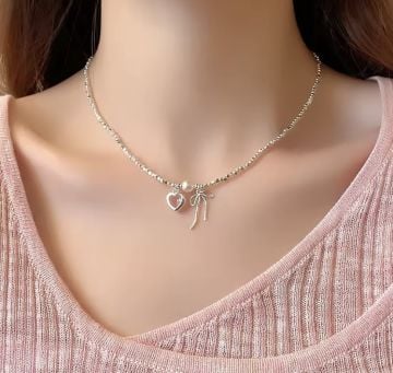 Sweet Heart Fiyonk Gümüş Kolye