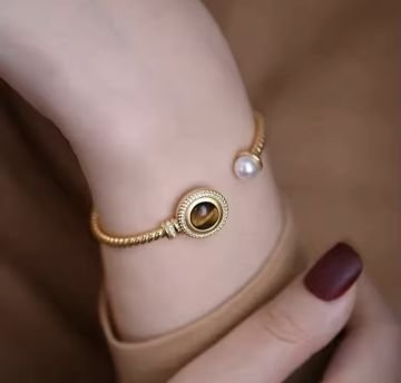 Vintage Stone and Pearl Halka Bileklik