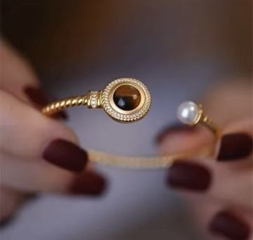 Vintage Stone and Pearl Bileklik