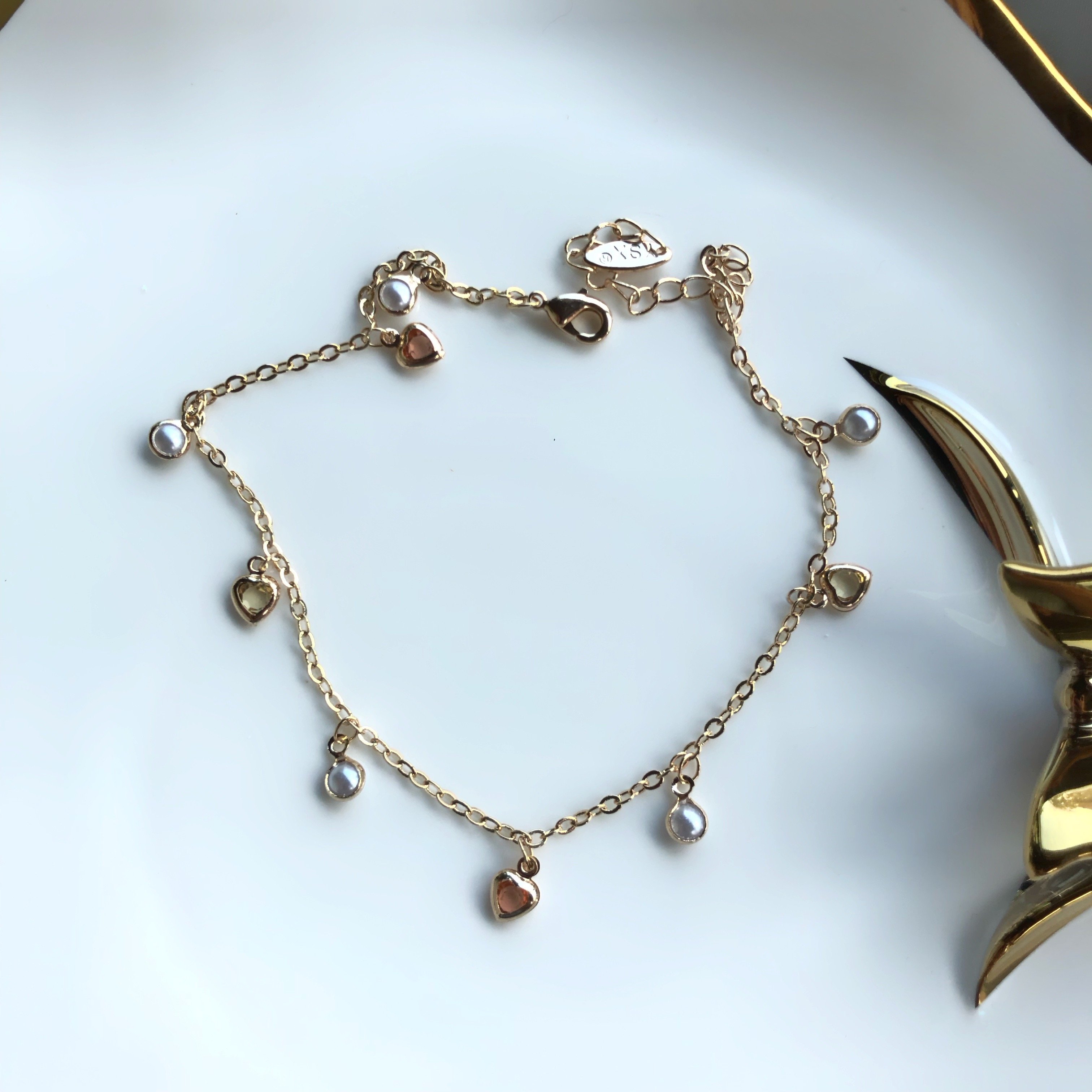 Kalp ve İnci Tasarım Halhal