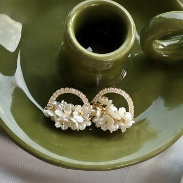 Kristal Taşlı Buket Küpe