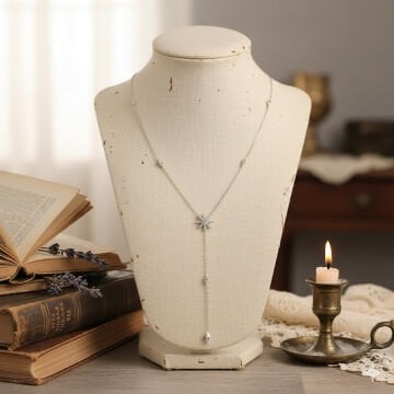 Yıldız Retro Gümüş Kolye