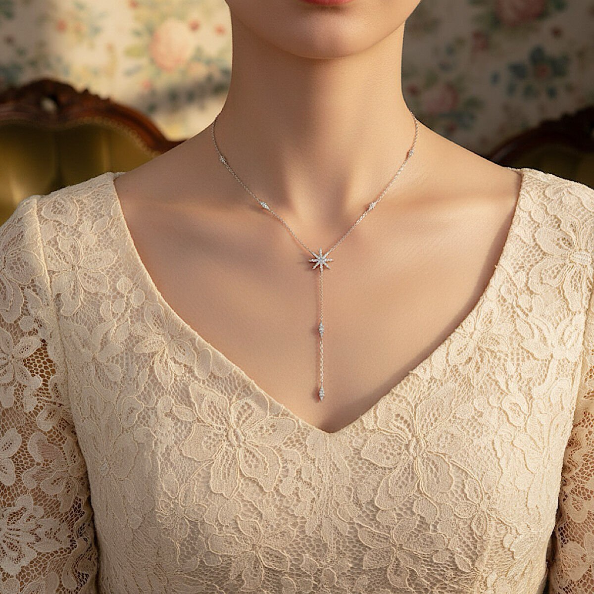 Yıldız Retro Gümüş Kolye