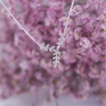 Leaf Retro Gümüş Kolye