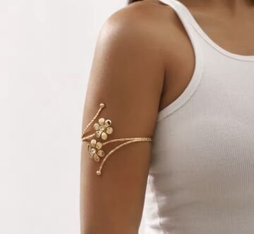 Gold Çiçek Tasarım Kol Aksesuarı
