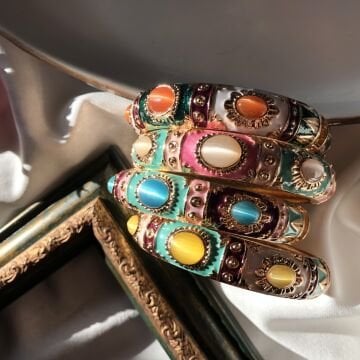 Vintage Renkli Taş Tasarım Bileklikler