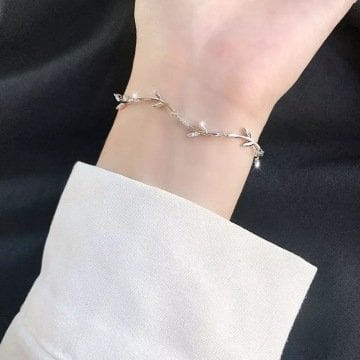 Leaf Gümüş Bileklik