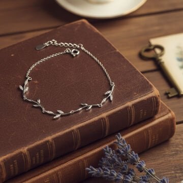 Leaf Retro Gümüş Bileklik