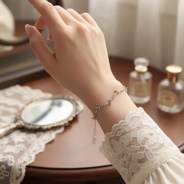 Leaf Retro Gümüş Bileklik