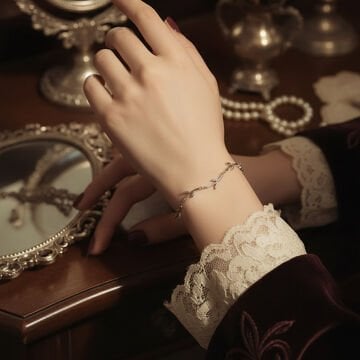 Leaf Retro Gümüş Bileklik