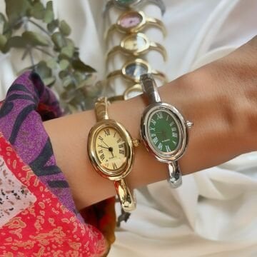 Vintage Kelepçe Model Çelik Saat