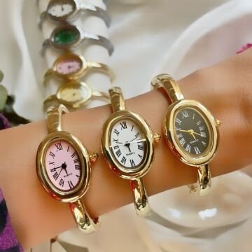 Vintage Kelepçe Model Çelik Saat